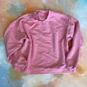 Madewell pink cropped sweatshirt
